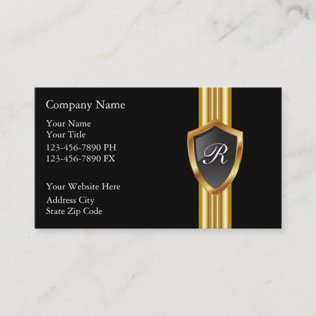 Cartes de visite à monogramme masculin (Devant)
