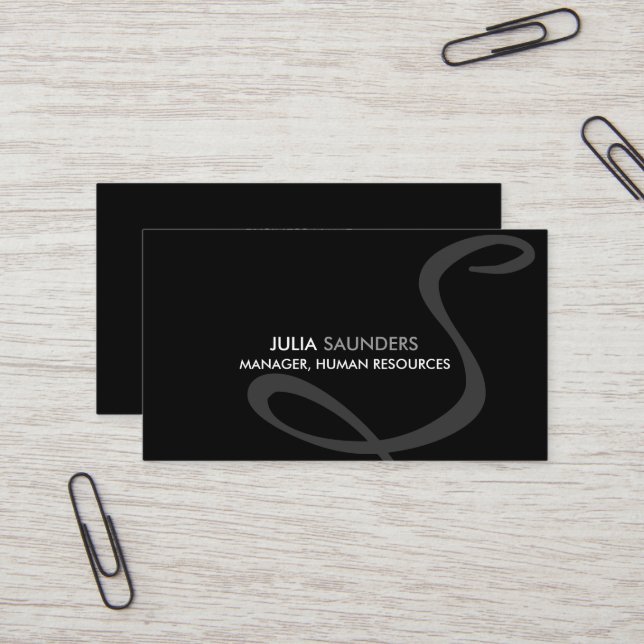 Cartes de visite à monogramme modernes et élégante (Devant/Arrière en situation)