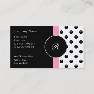Cartes de visite à monogramme rose