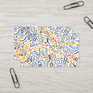 Cartes de visite à motif gribouillé abstrait moder