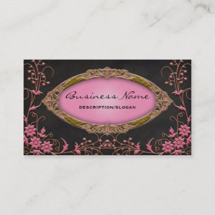 Cartes de visite à profil rose et noir Gawdy
