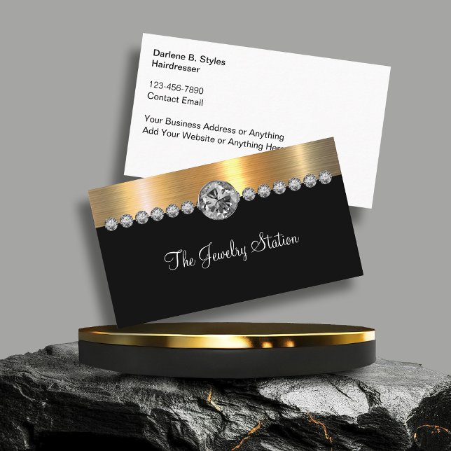 Cartes de visite à thème élégant Glitzy Jewelry (Créateur téléchargé)