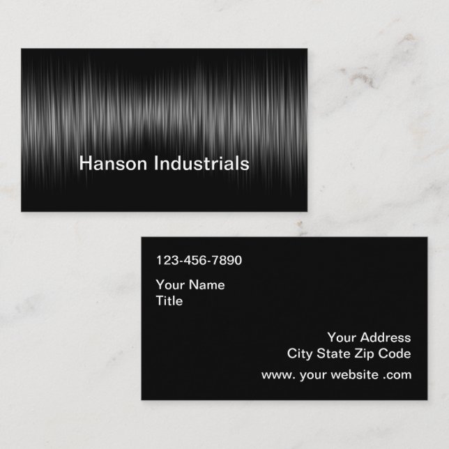 Cartes de visite à thème industriel (Devant / Derrière)