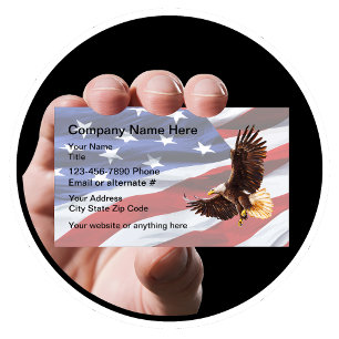 Cartes de visite à thème patriotique américain