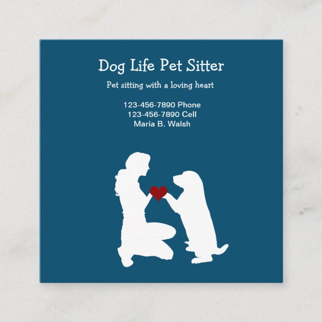 Cartes de visite à thème Pet Sitter (Devant)