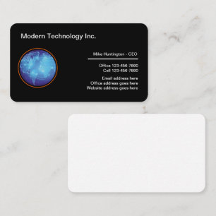 Cartes de visite à thème technologique avec coins
