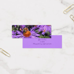 Cartes De Visite Abeille de miel sur la fleur d'aster violet Mini S