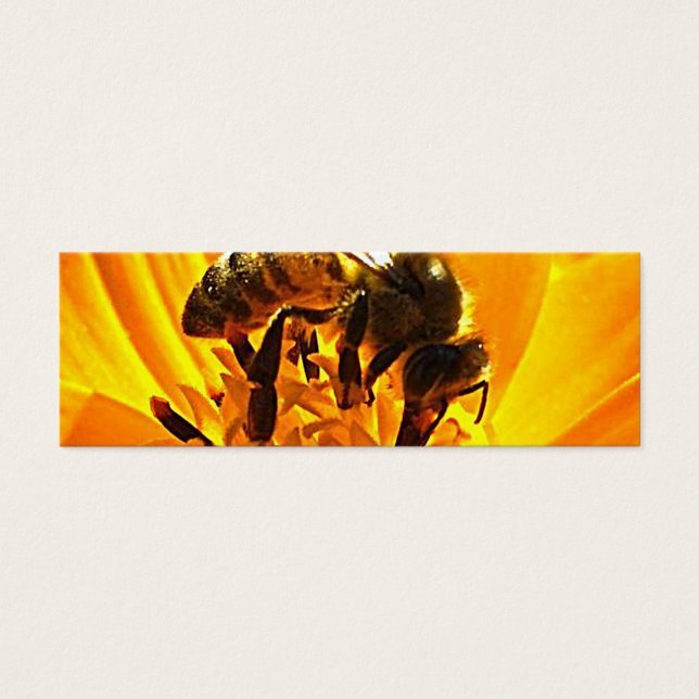 Cartes De Visite Abeille sur un Signet à fleurs (Devant)