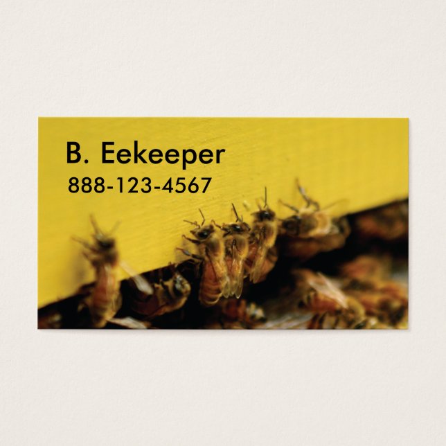 Cartes De Visite abeilles sur la ruche jaune (Devant)