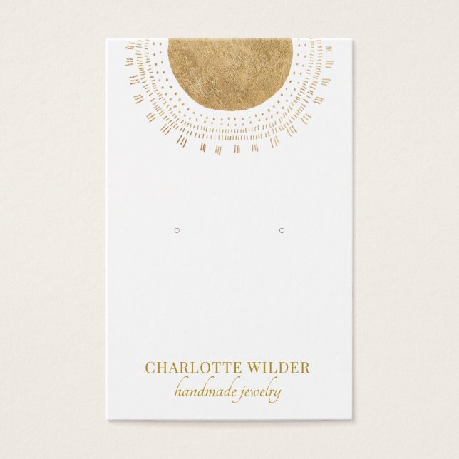 Cartes De Visite Abstract Gold Foil Circle Earring Display Card (Devant)