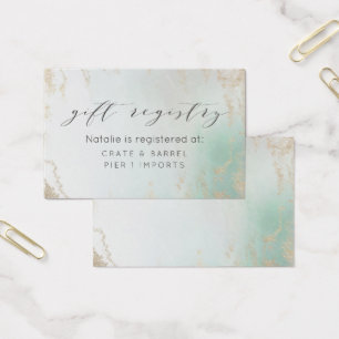 Cartes De Visite Abstrait Aqua Ombre Fondu avec Paillettes d'Or giv