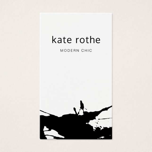Cartes De Visite Abstrait blanc noir moderne (Devant)