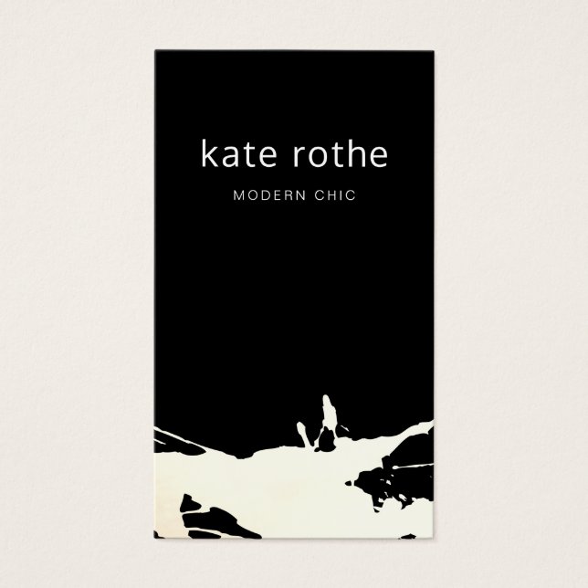 Cartes De Visite Abstrait blanc noir moderne (Devant)