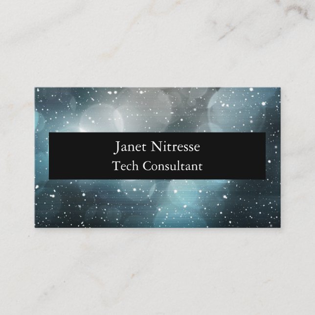 Cartes de visite abstraites noires et bleues (Devant)