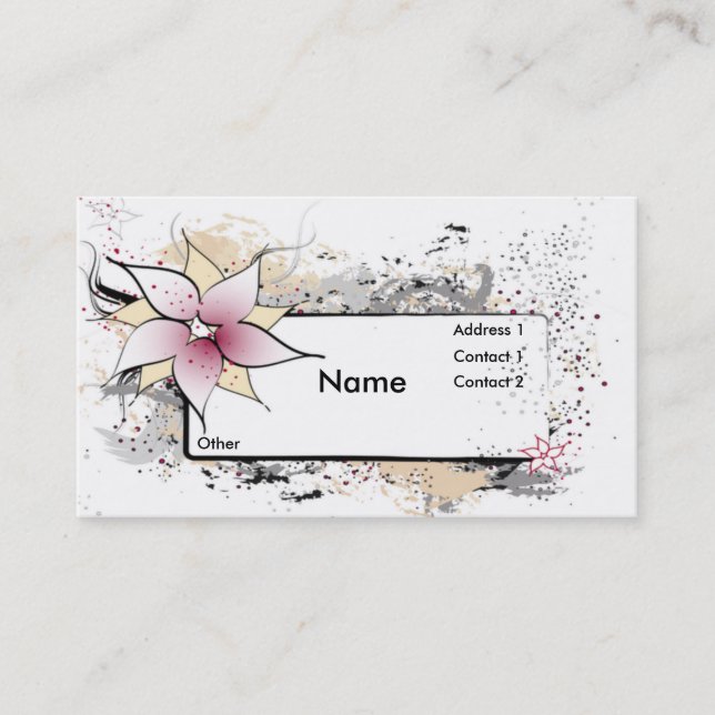 Cartes de visite abstraits floraux de conception (Devant)