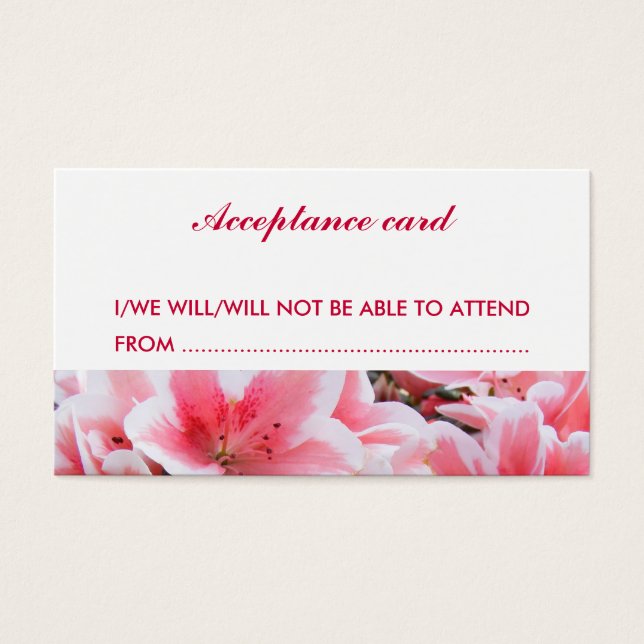 Cartes De Visite Acceptation mariage (Devant)