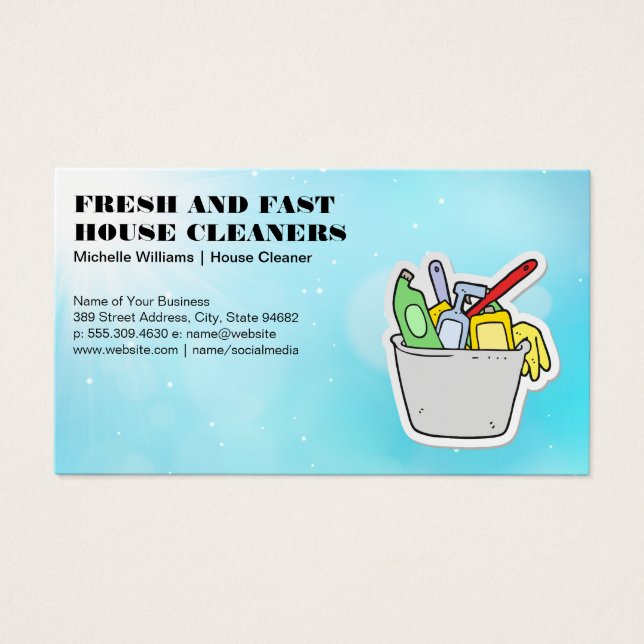 Cartes De Visite Accueil | Équipement de nettoyage (Devant)