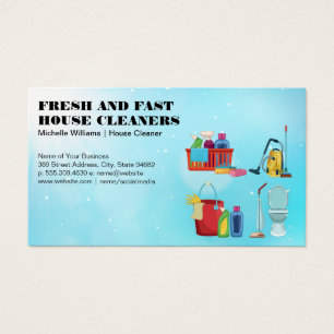 Cartes De Visite Accueil   Services de nettoyage   Équipement