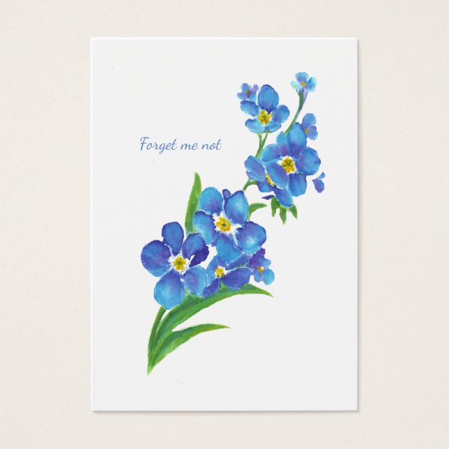 Cartes De Visite ACEO ATC Watercolor Oubliez-moi pas Flower Art (Devant)