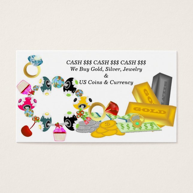 Cartes De Visite Acheter de l'or et de l'argent (Devant)