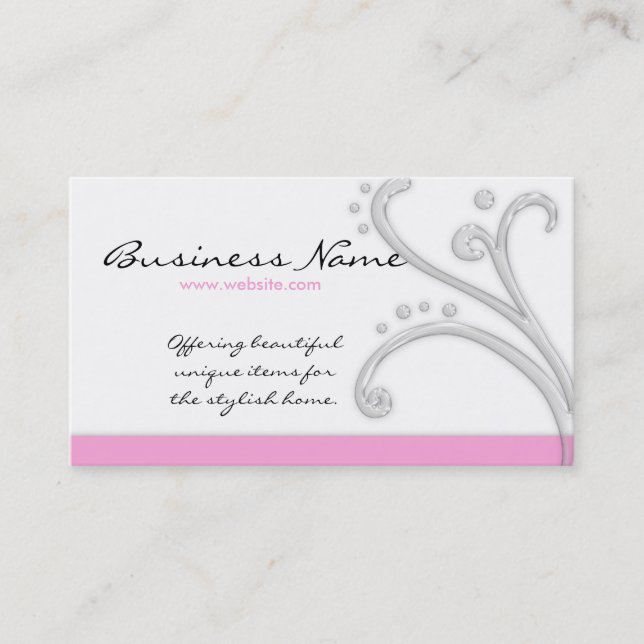 Cartes de visite acryliques blancs et roses de (Devant)