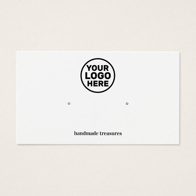 Cartes De Visite Add Logo Plain White Earring Display (Devant)