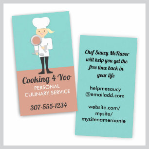 Cartes De Visite affaires mignonnes de cuisine de cuillère de poê