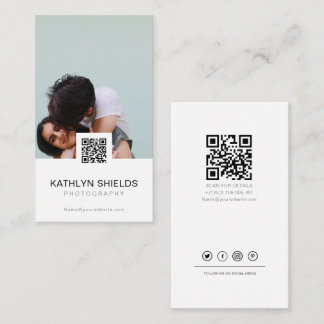 cartes de visite affaires minimalistes modernes qr