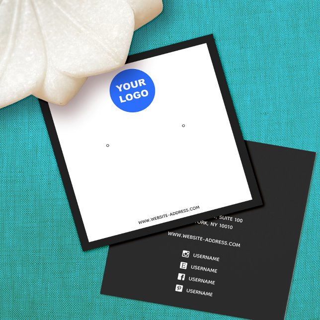 Cartes De Visite Affichage de l'oreille blanche du Carré de logo (Créateur téléchargé)