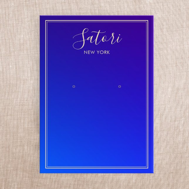 Cartes De Visite Affichage de l'oreille du script Royal Blue Ombre (Créateur téléchargé)