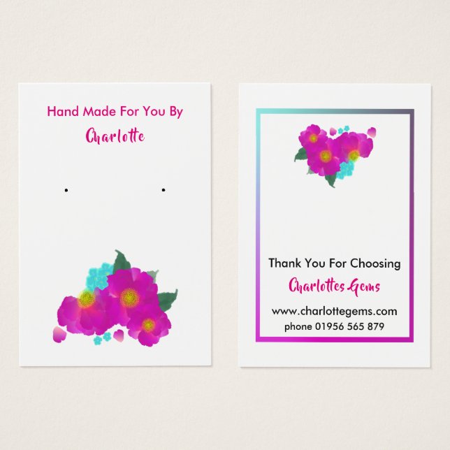 Cartes De Visite Affichage des oreilles faites à la main (Devant & derrière)