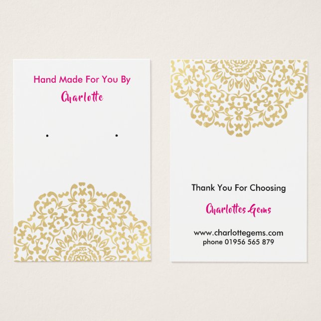 Cartes De Visite Affichage des oreilles faites à la main (Devant & derrière)