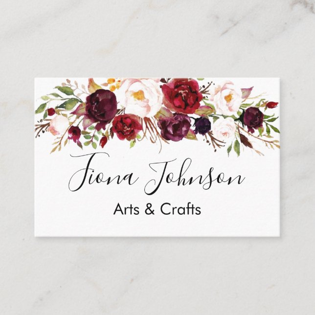 Cartes de visite - Affichage des pivoines (Devant)