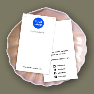Cartes De Visite Affichage du Pendentif de collier de logo blanc pe
