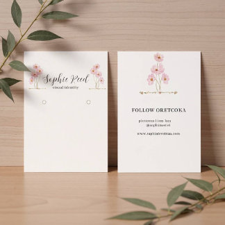 Cartes De Visite Affichage floral minimaliste personnalisé bijoux
