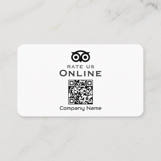 Cartes de visite Affichage QR de révision commerci (Devant)
