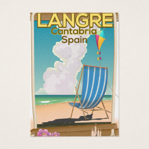 Cartes De Visite Affiche de la plage de Langre, Cantabrie Espagne