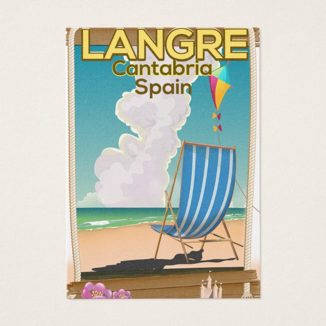 Cartes De Visite Affiche de la plage de Langre, Cantabrie Espagne (Devant)
