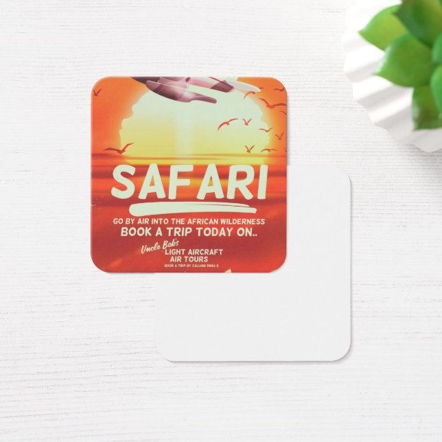 Cartes De Visite Affiche de safari vintage aventure. (Bureau)