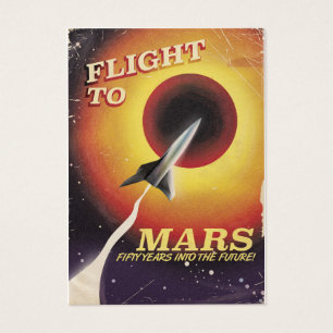 Cartes De Visite Affiche de science-fiction vintage Vol vers Mars !