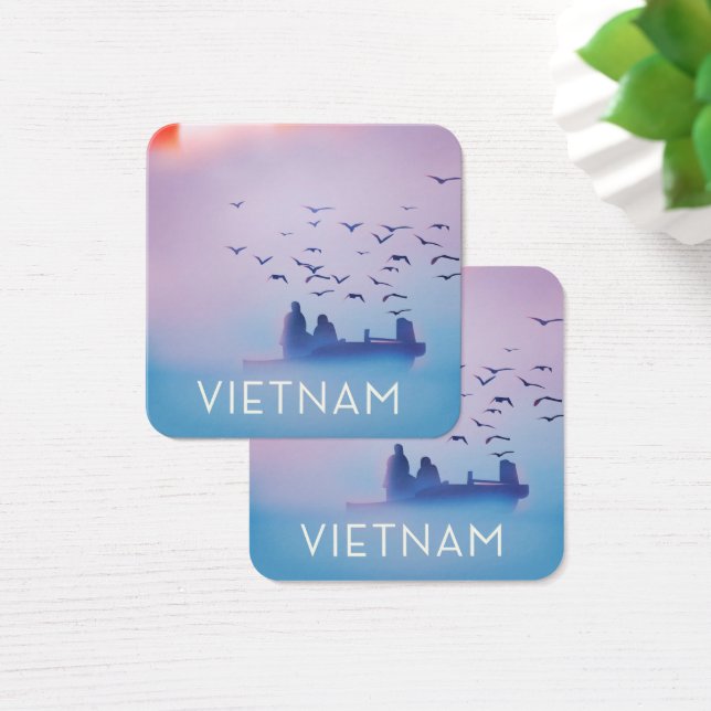 Cartes De Visite Affiche de vacances au soleil couchant du Vietnam (Bureau)