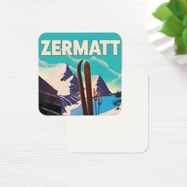 Cartes De Visite Affiche de vacances de Zermatt Ski (Bureau)