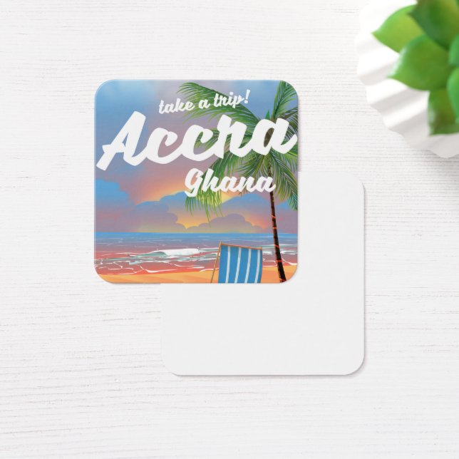Cartes De Visite Affiche de voyage de la plage d'Accra Ghana (Bureau)