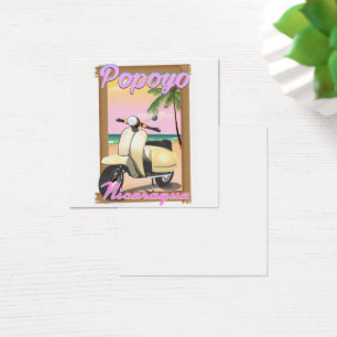 Cartes De Visite Affiche de voyage de la plage Popoyo Nicaragua