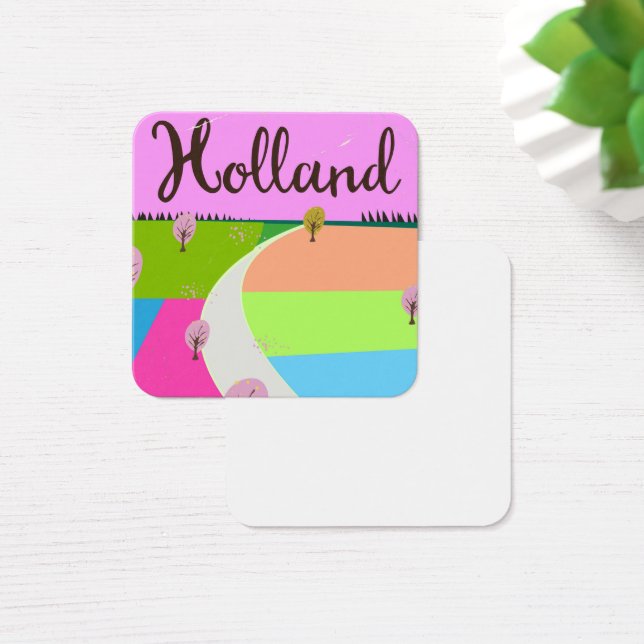 Cartes De Visite Affiche de voyage des champs de Hollande (Bureau)