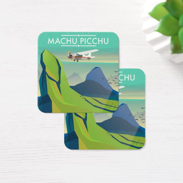 Cartes De Visite affiche de voyage en avion pour Machu Picchu (Bureau)