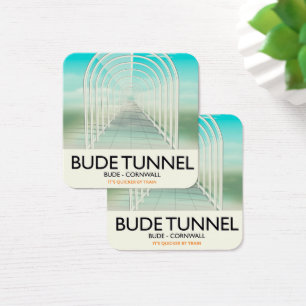 Cartes De Visite Affiche de voyage parodique du tunnel de Bude, Cor
