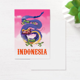 Cartes De Visite Affiche de voyage rétro Dragon d'Indonésie