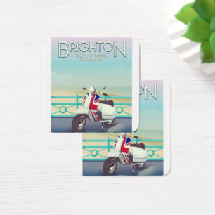 Cartes De Visite Affiche de voyage scooter Brighton Vintage union j