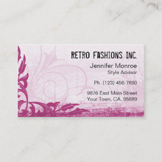 Cartes de visite affligés par grunge rose de